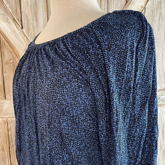 Michal Kors Blue and Black Blouse Top Size PM EUC - Picture 4 of 7